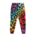 Colorful Heart Wave Pattern Print Sweatpants
