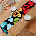 Colorful Heart Wave Pattern Print Table Runner