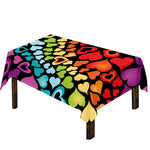 Colorful Heart Wave Pattern Print Tablecloth