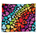 Colorful Heart Wave Pattern Print Tapestry