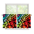 Colorful Heart Wave Pattern Print Tier Curtains