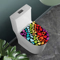 Colorful Heart Wave Pattern Print Toilet Lid Cover