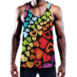 Colorful Heart Wave Pattern Print Training Tank Top