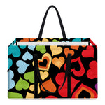 Colorful Heart Wave Pattern Print Utility Tote Bag