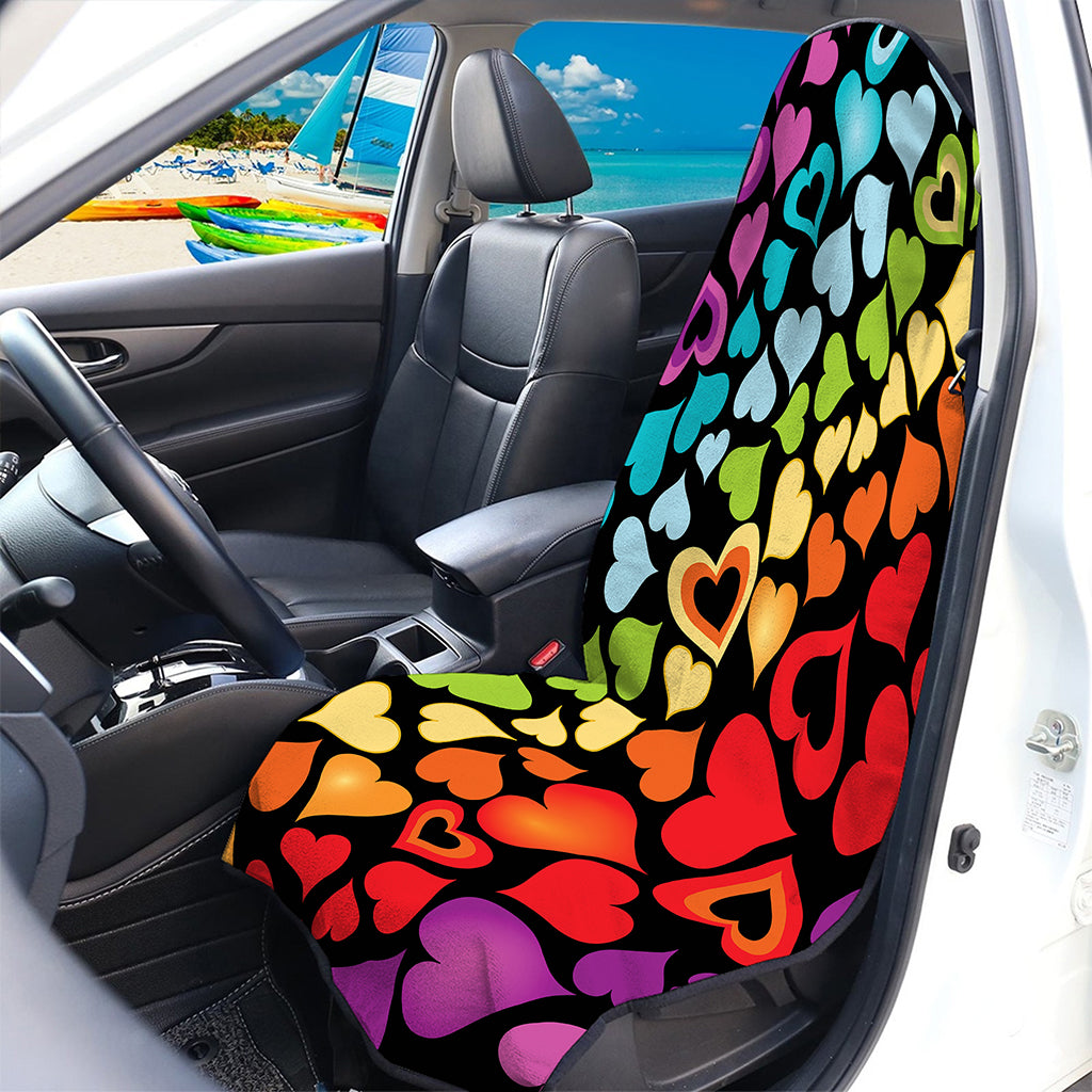 Colorful Heart Wave Pattern Print Waterproof Car Seat Cover