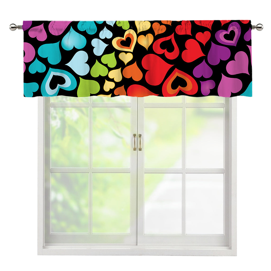 Colorful Heart Wave Pattern Print Window Valance