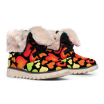 Colorful Heart Wave Pattern Print Winter Boots