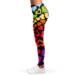 Colorful Heart Wave Pattern Print Women's Leggings
