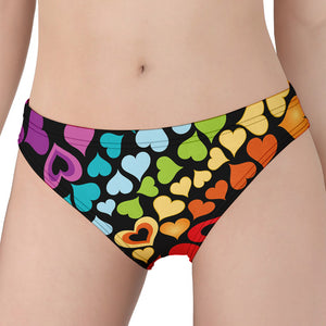 Colorful Heart Wave Pattern Print Women's Panties