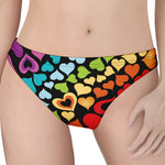 Colorful Heart Wave Pattern Print Women's Thong