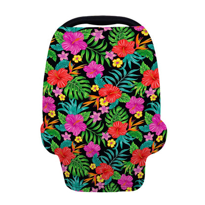 Colorful Hibiscus Flowers Pattern Print Baby Seat Cover