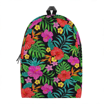 Colorful Hibiscus Flowers Pattern Print Backpack