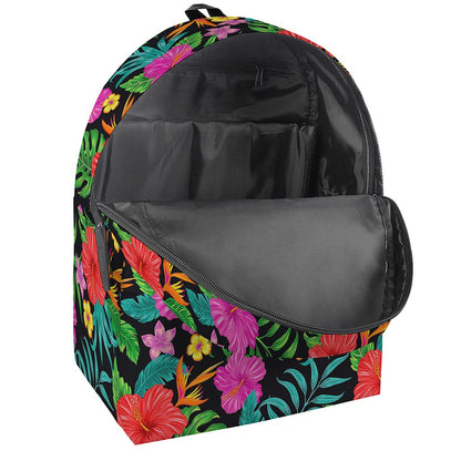 Colorful Hibiscus Flowers Pattern Print Backpack