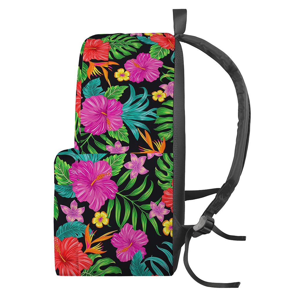 Colorful Hibiscus Flowers Pattern Print Backpack