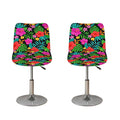 Colorful Hibiscus Flowers Pattern Print Bar Stool Covers