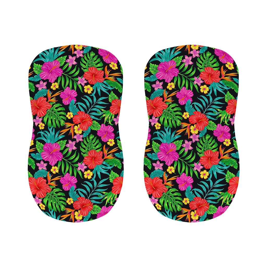 Colorful Hibiscus Flowers Pattern Print Bar Stool Covers
