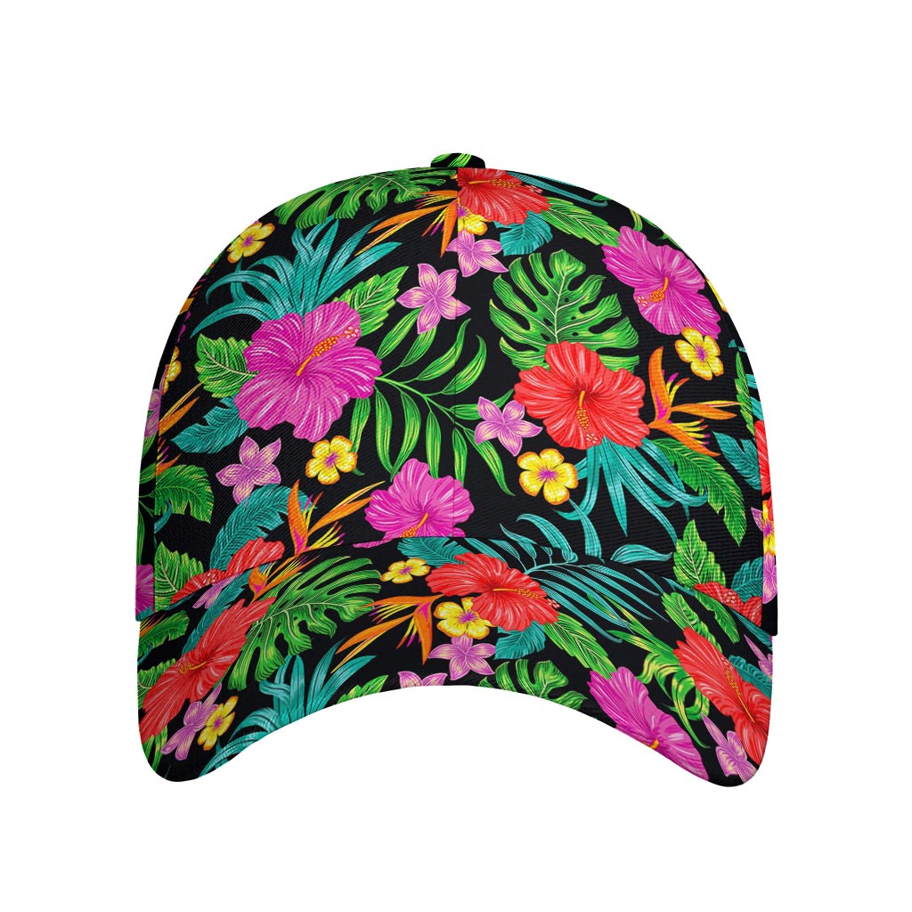 Colorful Hibiscus Flowers Pattern Print Baseball Cap
