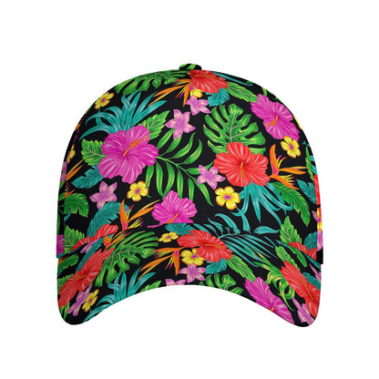 Colorful Hibiscus Flowers Pattern Print Baseball Cap