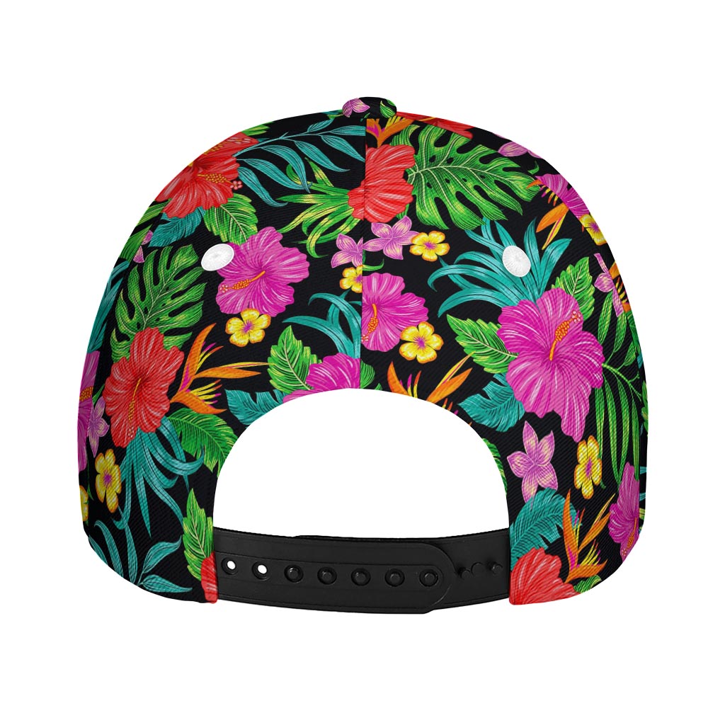 Colorful Hibiscus Flowers Pattern Print Baseball Cap
