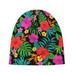 Colorful Hibiscus Flowers Pattern Print Beanie