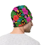 Colorful Hibiscus Flowers Pattern Print Beanie