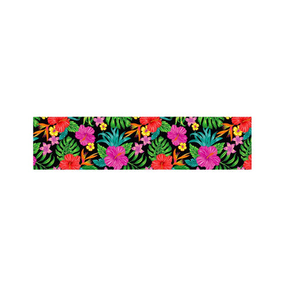Colorful Hibiscus Flowers Pattern Print Bed Runner