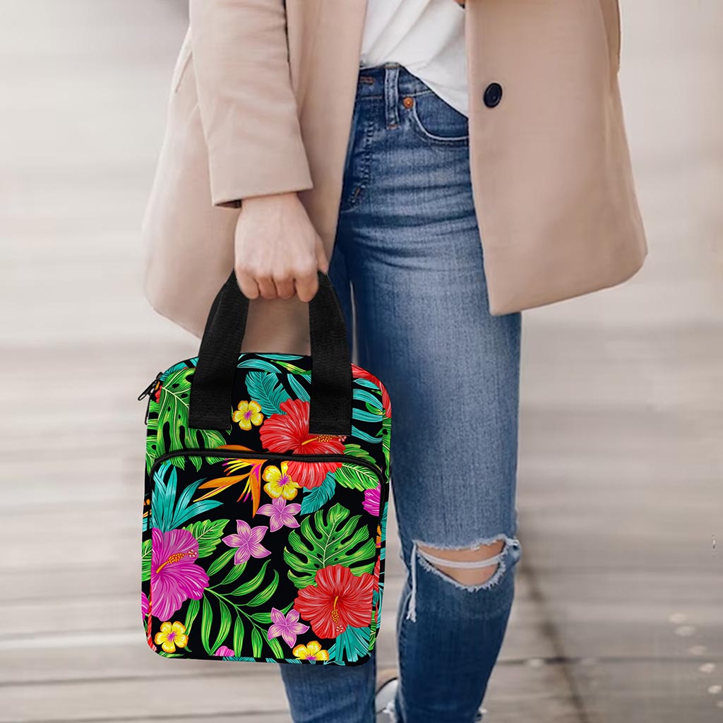 Colorful Hibiscus Flowers Pattern Print Bible Tote Bag