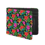 Colorful Hibiscus Flowers Pattern Print Bifold Wallet