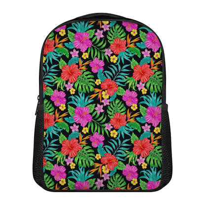 Colorful Hibiscus Flowers Pattern Print Casual Backpack