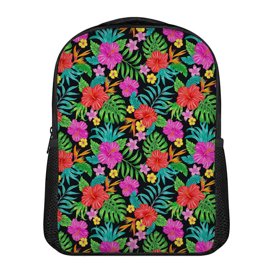 Colorful Hibiscus Flowers Pattern Print Casual Backpack