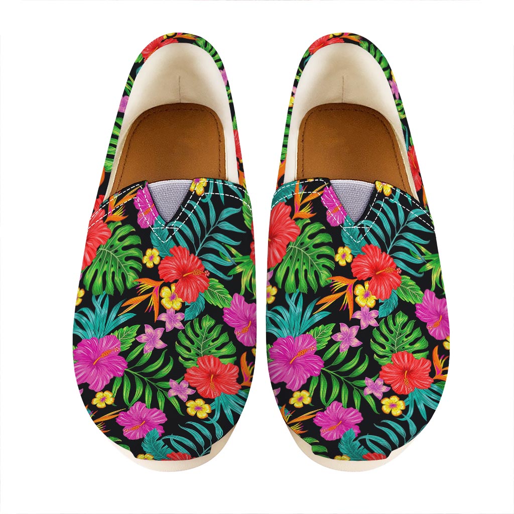 Colorful Hibiscus Flowers Pattern Print Casual Shoes