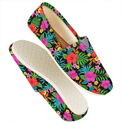 Colorful Hibiscus Flowers Pattern Print Casual Shoes