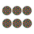 Colorful Hibiscus Flowers Pattern Print Coaster Set