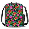 Colorful Hibiscus Flowers Pattern Print Crossbody Lunch Bag