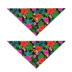 Colorful Hibiscus Flowers Pattern Print Dog Bandana