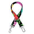Colorful Hibiscus Flowers Pattern Print Dog Seat Belt