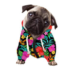Colorful Hibiscus Flowers Pattern Print Dog Zip Up Hoodie