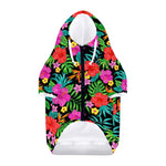 Colorful Hibiscus Flowers Pattern Print Dog Zip Up Hoodie