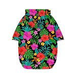 Colorful Hibiscus Flowers Pattern Print Dog Zip Up Hoodie