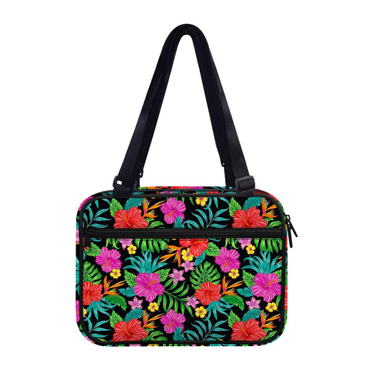 Colorful Hibiscus Flowers Pattern Print Double Strap Bible Bag