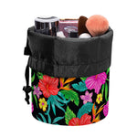 Colorful Hibiscus Flowers Pattern Print Drawstring Makeup Bag