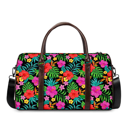 Colorful Hibiscus Flowers Pattern Print Duffle Bag