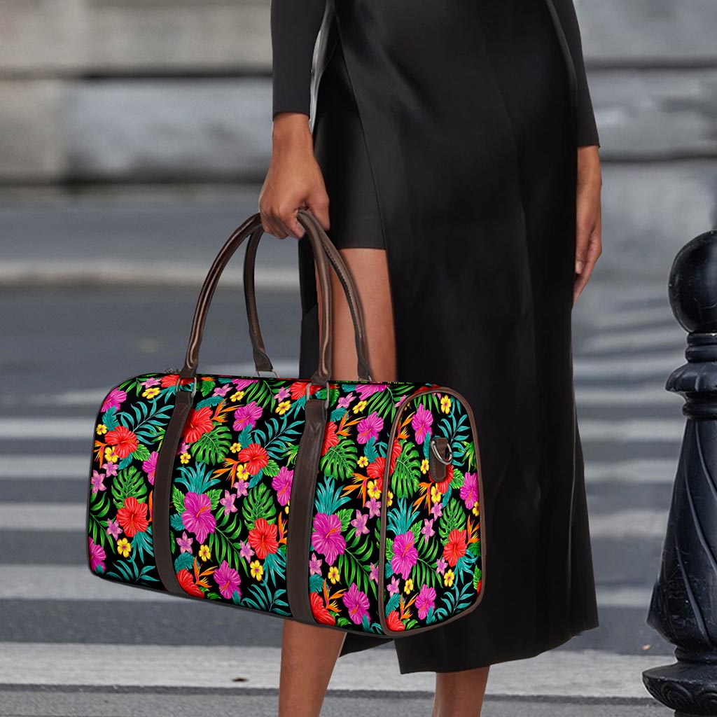 Colorful Hibiscus Flowers Pattern Print Duffle Bag