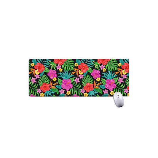 Colorful Hibiscus Flowers Pattern Print Extended Mouse Pad