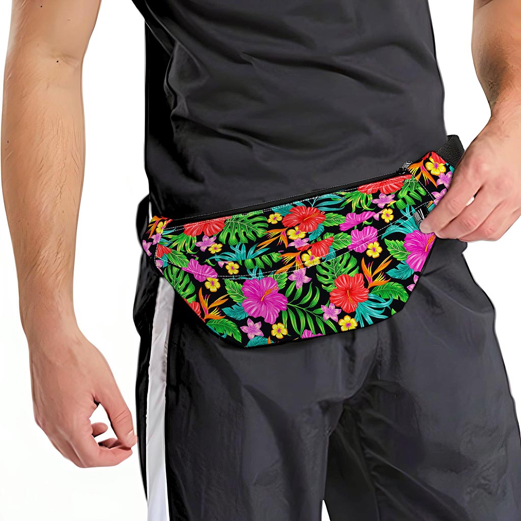 Colorful Hibiscus Flowers Pattern Print Fanny Pack