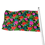 Colorful Hibiscus Flowers Pattern Print Flag