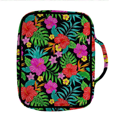 Colorful Hibiscus Flowers Pattern Print Front Pocket Bible Bag
