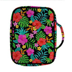 Colorful Hibiscus Flowers Pattern Print Front Pocket Bible Bag