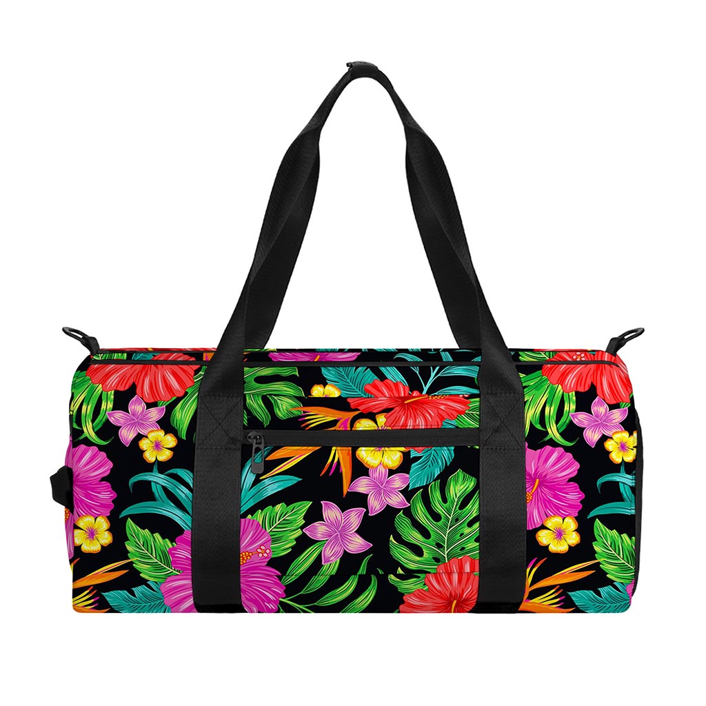 Colorful Hibiscus Flowers Pattern Print Gym Bag