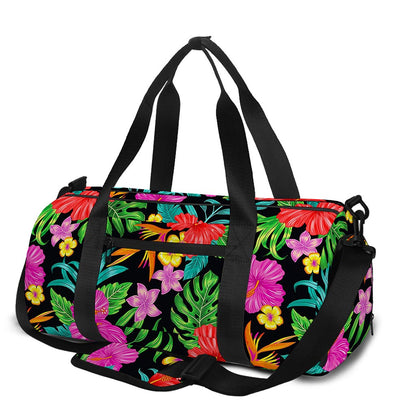 Colorful Hibiscus Flowers Pattern Print Gym Bag